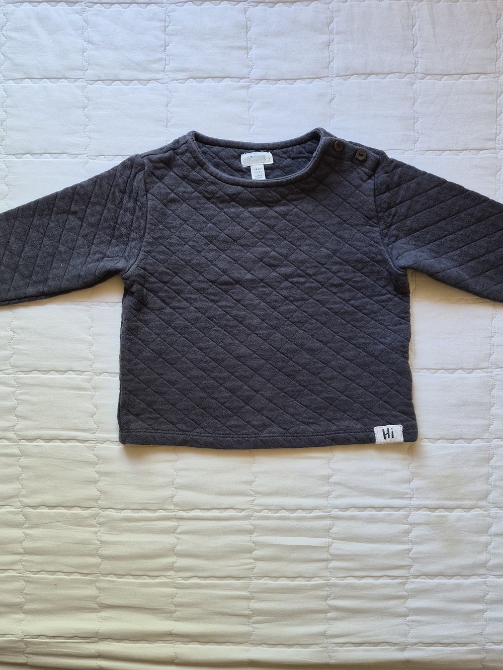 Gymboree Quilted Long-Sleeve Top - Charcoal Gray